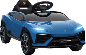 AIYAPLAY Elektryczny samochód dziecięcy 12 V z pilotem 2,4 GHz, LED i muzyką — 101,5 x 49 x 43 cm, niebieski