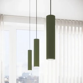 Zielona wisząca lampa karbowana F1-W15