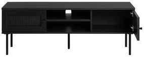 Czarna szafka pod TV w dekorze dębu 120x43 cm Pensacola – Unique Furniture