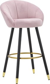 Wysoki Stołek VKH431, Różowy, 55x56x104 cm, Kendra Home