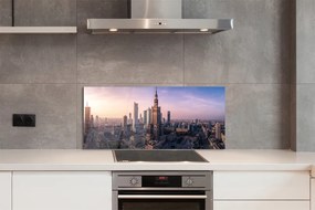 Panel szklany do Kuchni Poranny Blask nad Centrum Warszawy
