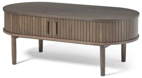 Stolik w dekorze dębu w ciemnym naturalnym kolorze 60x120 cm Meta – Unique Furniture