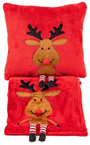 4Home Świąteczna poszewka na poduszkę Happy Reindeer, 40 x 40 cm