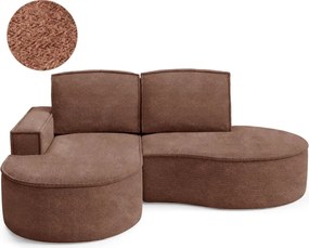 Narożnik MOLLY Lewostronny bez funkcji spania, wolnostojący tkanina ABRIAMO 12 Miedziany