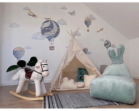 Miętowy dziecięcy worek do siedzenia Funny Bunny – The Brooklyn Kids