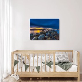 Obraz na szkle - Chmury nad wodą (70x50 cm)