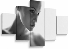 Obraz - czarno - biały portret kobiety (125x70 cm)