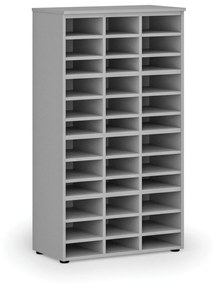 Regał sortujący PRIMO GRAY, 1434 x 800 x 420 mm, 36 przegród, szary