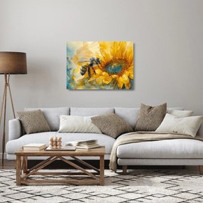 Obraz na szkle - Pszczoła, akwarela (70x50 cm)