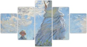 Obraz - Claude Monet, Woman with a Parasol - Madame Monet and Her Son, reprodukcje (125x70 cm)