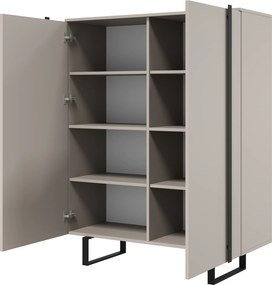 Komoda wysoka Verica 120 cm dwudrzwiowa - kaszmir / czarne nóżki