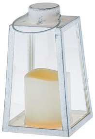 Lampa stołowa z lampką LED Edera biała, 10 x 18 x10 cm, plastik, patyna