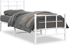 Białe pojedyncze łóżko metalowe 80x200 cm A4-B83