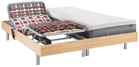 Komplet relaksacyjny całość z płytek+pamięć kształtu ciała HESIODE III marki YSMÉE - silniki OKIN - dąb naturalny - 2 x 80 x 200 cm