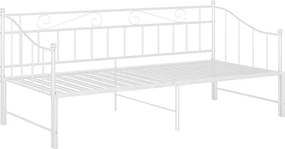 Białe metalowe łóżko rozkładane 90x200 cm P4-A48