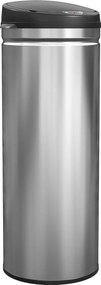 HOMCOM Kosz na śmieci 50 litrów z funkcją Soft-Close, bezdotykowy kosz ze stali nierdzewnej do higienicznych kuchni, biur, srebrny