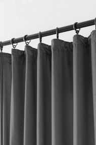 Szara zaciemniająca zasłona VELVET 140x250 cm Zawieszanie: Metalowe pierścienie