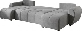 Rozkładana obustronna sofa w kształcie U SEVIO 311x145 cm, szara + 2 poduszki GRATIS