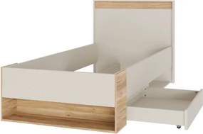 Łóżko młodzieżowe 90x200 cm z półką i szufladą Wexlin 1092