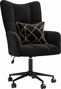 Fotel do biurka glamour czarny C7-A25