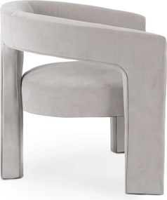 Szary fotel welurowy w stylu nowoczesnym P2-N86