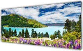 Dekor Szklany do Kuchni Panorama Alpejskiego Jeziora