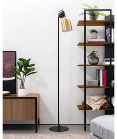 Czarna/w kolorze złota lampa stojąca z metalowym kloszem (wysokość 180 cm) Natsumi – Kave Home