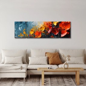 Obraz - Abstrakcyjny obraz kwiatów III. (170x50 cm)