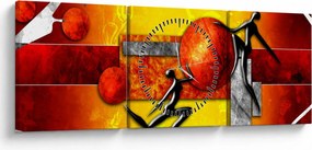 Obraz - Malarstwo ludzkości (z zegarem) (90x30 cm)