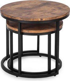 Zestaw Stolików Kawowych FIGO 43 cm/53 cm Dąb Rustykalny