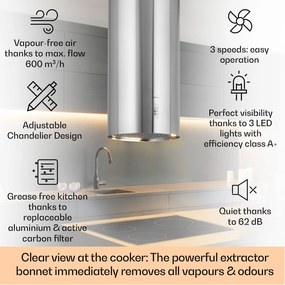 Klarstein Bolea Okap wyspowy 38 cm