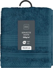 Ciemnoniebieski bawełniany ręcznik frotte 30x50 cm Tendresse – douceur d'intérieur
