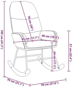 Ciemnoszary tapicerowany fotel bujany S5-K50