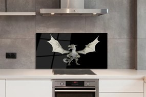 Panel Kuchenny Szklany Legendarny Biały Smok
