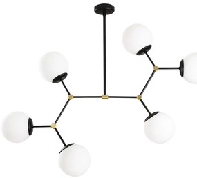 Czarna lampa wisząca z 6 kloszami Opviq lights Damar