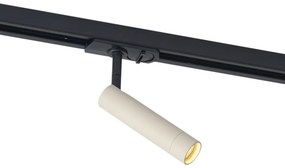 Nowoczesny reflektor beżowy z czarnym do systemu szynowego 1-fazowego - Iconic Ivy