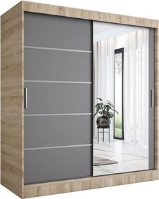 Szafa przesuwna 180 cm dąb sonoma + antracyt E9-E88