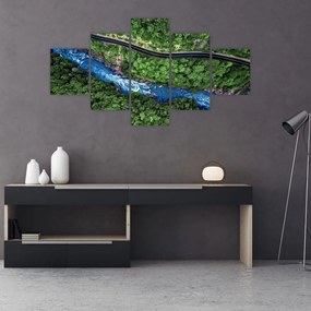 Obraz - Rzeka między górami, Kaukaz, Rosja (125x70 cm)