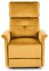 Fotel rozkładany SEMIR VELVET musztardowy HALMAR