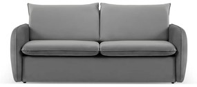 Szara aksamitna rozkładana sofa 194 cm Vienna – Cosmopolitan Design