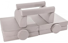 Velvet sofa dziecięca, jasnoszara - meowbaby®