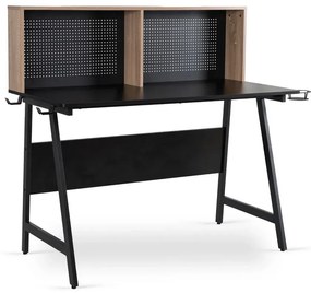 Loftowe biurko dla gracza brazowy + czarny E3-P96