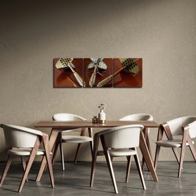 Obraz trzech strzałek (z zegarem) (90x30 cm)