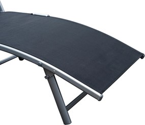 Outsunny Leżak, leżak ogrodowy, składany, regulowany, leżak, meble ogrodowe