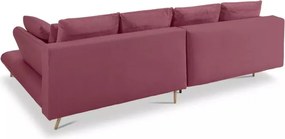 Narożnik MONTE Prawostronny z funkcją spania, pojemnikiem i poduszkami, Sorriso 10 Bordowy WERSAL