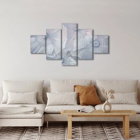 Obraz - Niebieskie kwiaty na ścianie (125x70 cm)