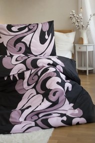 PrzytulneMieszkanie.pl PrzytulneMieszkanie.pl Polibawełniana pościel na 2 łóżka TATTOO, czarna Rozmiar pościeli: 2 szt 70 x 90 cm | 2 szt 140 x 200 cm