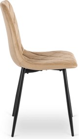 Krzesło Tapicerowane FORIS Beżowe Welurowe Nowoczesne