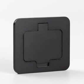 Brilagi - Zewnętrzne wpuszczane gniazdo podłogowe IP55, czarne, prostokątne