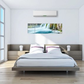Obraz - Skały z wodospadami (170x50 cm)